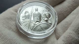 Sparta 1 oz Silver 2023 Cook Islands Ultra High Relief [upl. by Gil]