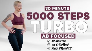 5000 STEPS TURBO WALKING ABS FOCUSED For Weight Loss Knee Firnedly No Repeats [upl. by Irama]