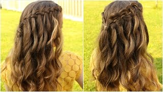 DIY WATERFALL BRAID HAIR TUTORIAL  Braidsandstyles12 [upl. by Dlanar]