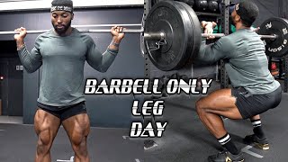 BARBELL ONLY LEG WORKOUT TO BUILD BIG LEGS  Full workout and Top tips [upl. by Alexi]