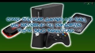 Como Colocar Games no HD Externo ou Pendrive Xbox 360 RGHJTAG [upl. by Rillings]