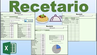 Recetario en Excel registra alimentos y contabiliza su composición nutricional por platillo [upl. by Tucky]