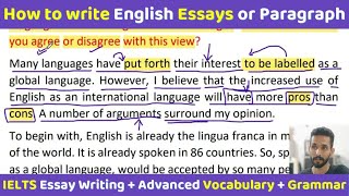 How to Write English Essay or Paragraphs  IELTS Writing Task  Improve English Writing [upl. by Anaejer]