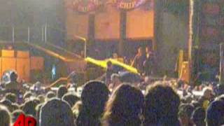 Aerosmiths Steven Tylers Fall From Stage [upl. by Yarrum]