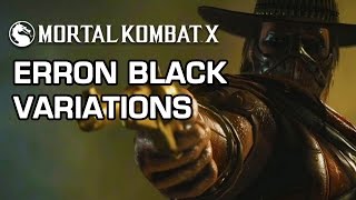 Erron Black Variations Official Breakdown  Mortal Kombat X [upl. by Lux637]