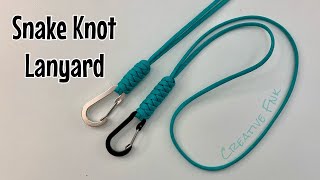 How to make a snake knot lanyard  carabiner clip [upl. by Eirrol96]