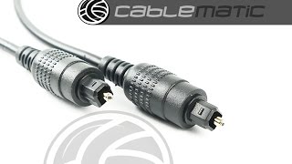 Cable Toslink de audio digital óptico de 1m o 5m distribuido por CABLEMATIC ® [upl. by Rezal]