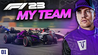 F1 23 MyTeam 01  DÉBUT DE LAVENTURE  CRÉATION DE LÉQUIPE ET PREMIÈRE COURSE [upl. by Rechaba]