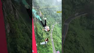 Bungee Jumping With Rope In Beautiful PlaceAsmr Bungee Jumping shorts [upl. by Palmira]