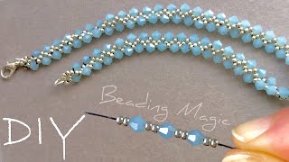 Easy Beaded Necklace Tutorial Simple Seed Bead Necklace [upl. by Divod]