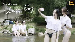 Cloudy Day with cute girls🌥️wear Bikini enjoy foodampdrink 🏖️ relax vacation trip🏕️ASMR camping EP27 [upl. by Akimed]