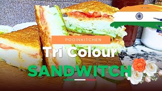 Tri Colour 🍔Sandwich Delicious Nutritious special sandwich independenceday [upl. by Freedman53]