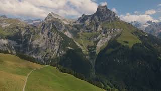 Drone Engelberg Switzerland  Royalty Free Clips  stock footage 4k [upl. by Alletneuq]