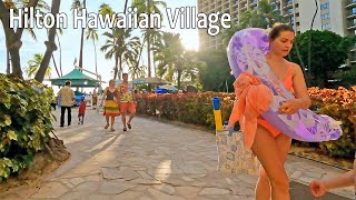 HAWAII WALK  Hilton Hawaiian Village Resort Waikiki Beach Resort [upl. by Eldora]