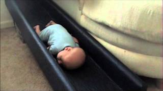 One Month Old Baby Scooting Crawling Glenn Doman Infant Track [upl. by Symer22]