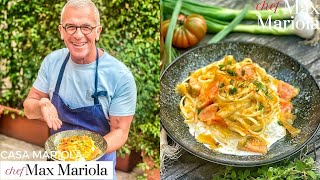 Pasta LINGUINE con POMODORI STRACCIATELLA e BOTTARGA esagerata Ricetta di Chef Max Mariola [upl. by Wager392]