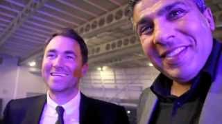 EDDIE HEARN amp ASIF VALI TALK AMIR KHAN amp KELL BROOK   BOLTON ARENA  ROCK amp CROLL [upl. by Fortunio]