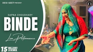 Binde  Sapna Choudhary Dance Performance  New Haryanvi Songs Haryanavi 2023 [upl. by Damle782]