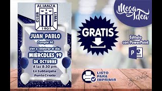 Invitación de Cumpleaños de Alianza Lima GRATIS [upl. by Pitts]