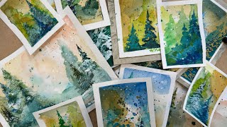 How to make mini semi abstract tree scapes [upl. by Nylitsirk440]