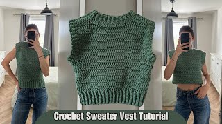 Beginner friendly crochet vest tutorial I Kenikse Crochet [upl. by Anaerol]