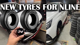 Installing new tyres in NLINE 🔥🔥 [upl. by Niall987]