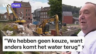 Grote werken naast rivier de Vesder 3 jaar na de waterbom worden 60 huizen afgebroken [upl. by Ttekcirc]