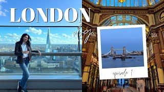 Solo Trip to LondonDay 1UK Vlog 6Sky Garden Leadenhall Market Tower Bridge Harry Potter [upl. by Aicargatla229]