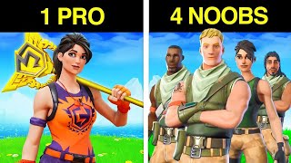 Estce que 4 NOOBS peuvent battre 1 PRO [upl. by Scopp]