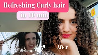 Curly Hair Refresh 🩷 Refreshing curls in 10 min 3a 3b amp 3c Routine quick amp easy [upl. by Yrtnahc]