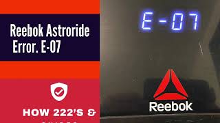 Reebok Treadmill Astroride A2 Error Code E07 E  07 Easy Fix E07 easy to follow how 222s [upl. by Lynna]