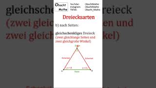 ⚡️ Dreiecksarten kennst du alle  Shorts  ObachtMathe [upl. by Lukash]