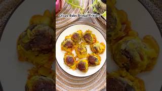 Crispy Baby Brinjal Fritters  Quick Starter Recipe🔥🫶 shorts recipe shorts recipe starterdish [upl. by Ewnihc]