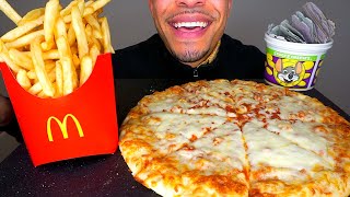 ASMR CHUCK E CHEESE PIZZA MUKBANG  EATING MCDONALDS FRIES  TALKING JERRY BIG BITES [upl. by Ytsud893]