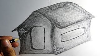 How to draw house pencil drawing Easy drawing with narration [upl. by Annairol]