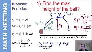 Projectile Motion  2 dimensional kinematics question 1 [upl. by Farrow]