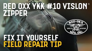 Red Oxx YKK 10 VISLON® Zipper Fix It Yourself Field Repair Tip [upl. by Aldis]