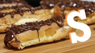 Chocolate Eclairs Recipe  Sorted Food [upl. by Ennobe607]