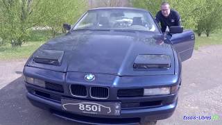 BMW 850i EN AVANCE SUR SON TEMPS  AVEC SON PROPRIO [upl. by Druci]