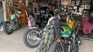 Männer Garage Shovelhead Panhead Evo Harley panhead shovelhead bobber chopper harleydavidson [upl. by Nad713]