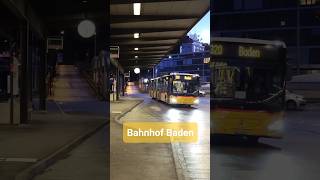 RVBW und Postauto beim Bahnhof Baden Kanton Aargau Schweiz 2023  shorts [upl. by Henka]