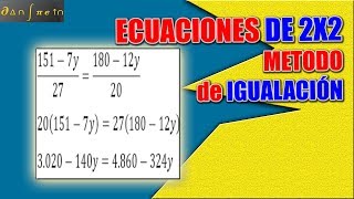 Cómo resolver ecuaciones de 2x2 por el metodo de igualación [upl. by Esiahc]