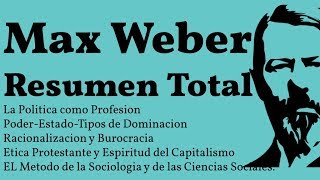 Max Weber Resumen Completo Tipos Ideales de Dominacion Poder Estado Burocracia Metodo Sociolog [upl. by Fayina]