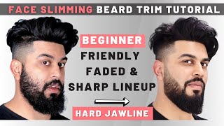 How to Trim your Beard Like a Pro  Beard Fade and Sharpest Line up Beginner Friendly [upl. by Zonda]