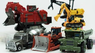 Transformers Construction Devastator Scavenger Mixmaster Scrapmetal amp LEGO Stop motion Robot Truck [upl. by Celesta]