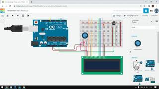 Autodesk Tinkercad Circuits  Hacer un Termómetro Digital con Arduino UNO [upl. by Lebatsirhc]