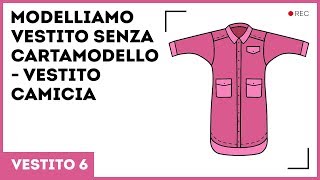 Modellazione camicione in base al modello vestito manica a kimono in 5 minuti Vestito 6 [upl. by Aiak]