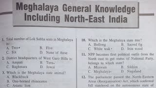 GK for Meghalaya Police 2024Genaral knowledge practice for Meghalaya police exam 2024 [upl. by Thorman625]