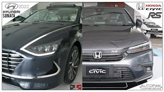 Hyundai Sonata 25 VS Honda Civic RS 2022 Detailed Comparison with Price [upl. by Slaughter944]