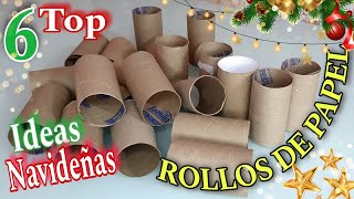 TOP 6 MEJORES Ideas Navideñas con ROLLOS de PAPEL HigiénicoAmarás cada una de ellas Recopilatorio [upl. by Eldora]